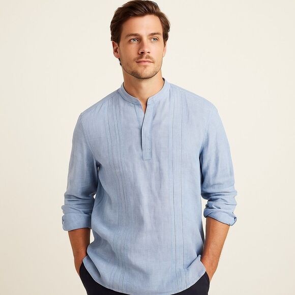 Banana Republic Vintage Light Blue Loose Linen Tunic Shirt - Picture 1 of 12